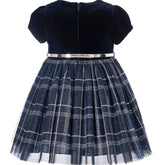 BALLOON CHIC Blue Velvet Dress